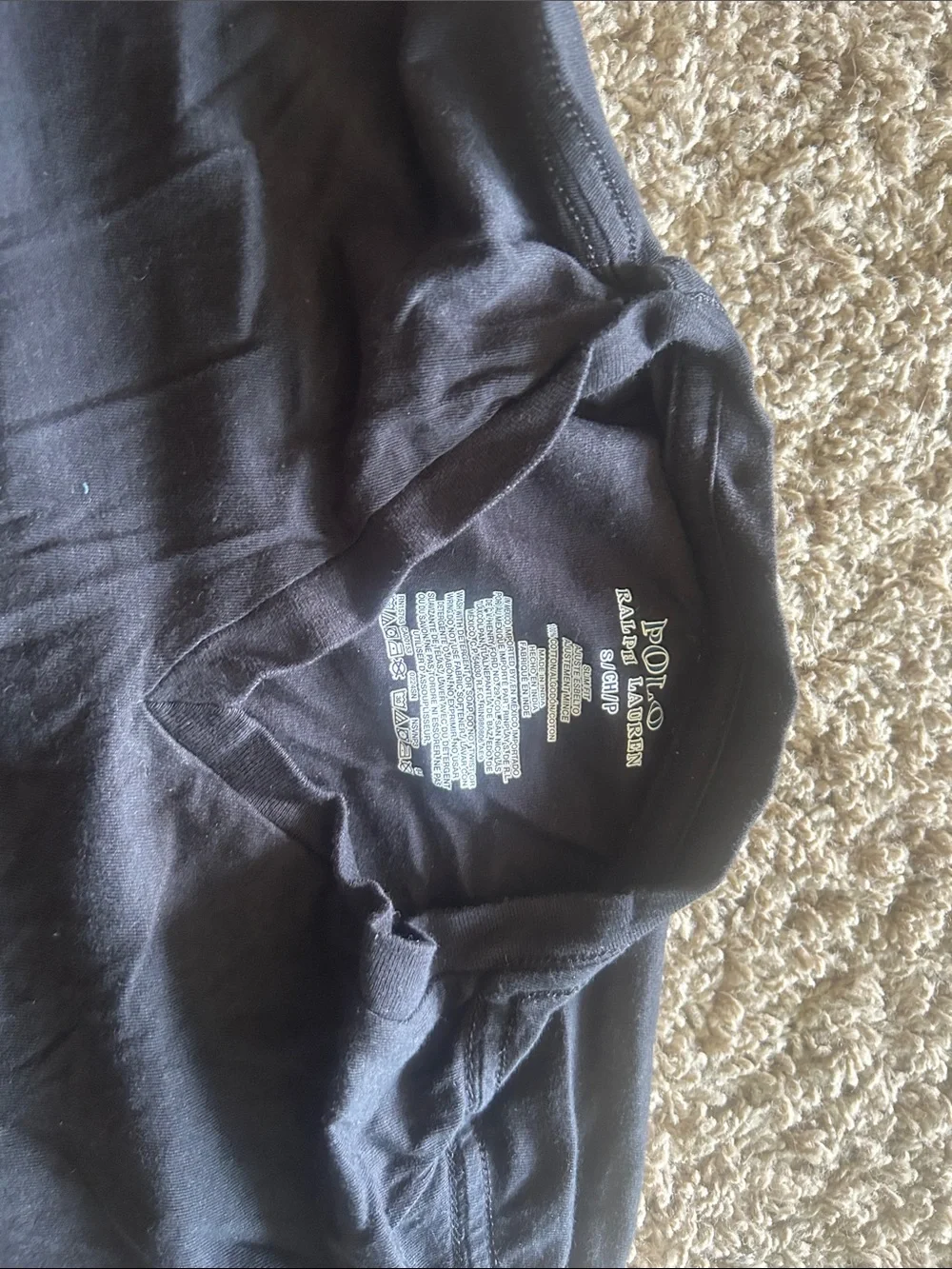 Ralph Lauren Black Polo with Red Pony Embroidery